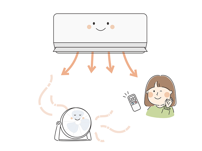 エアコンとサーキュレーターを活用して暖かさを保つ